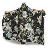 Japanese Crane Ornament Elements Hooded Blanket