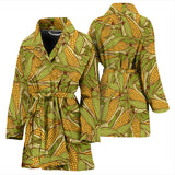 Corn Pattern Print Design 01 Women's Bathrobe