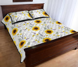 beautiful sunflowers pattern Quilt Bed Set