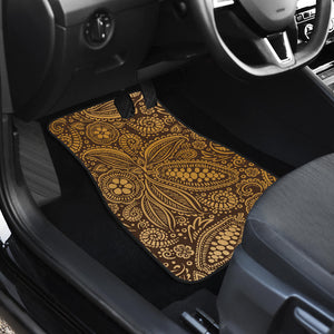 Cocoa Beans Tribal Polynesian Pattern Background  Front Car Mats