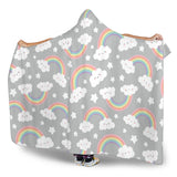 Cute Rainbow Clound Star Pattern Hooded Blanket