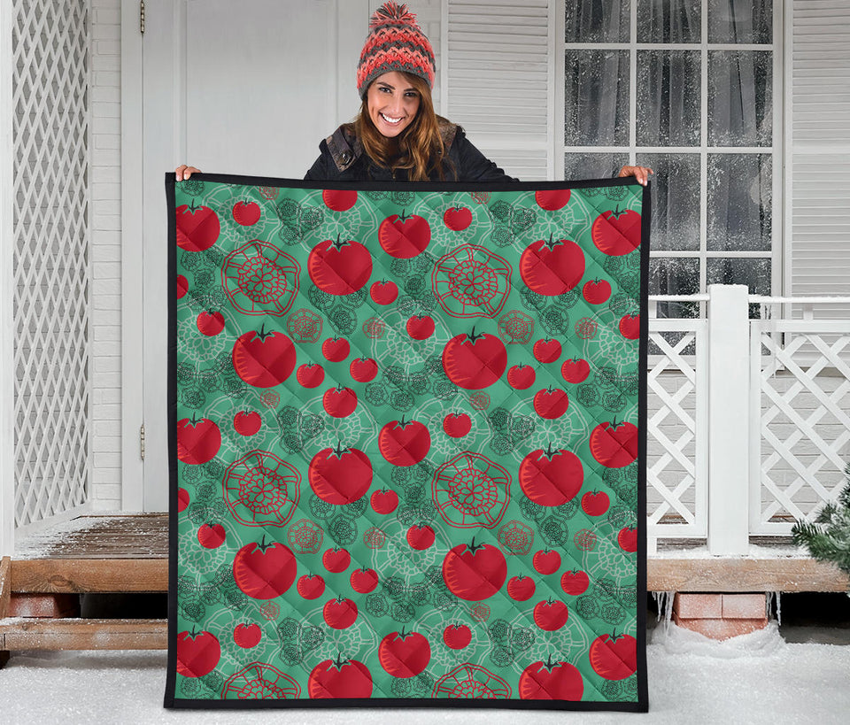 Tomato Design Pattern Premium Quilt