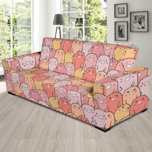 Pig Pattern Print Design 04  Sofa Slipcover