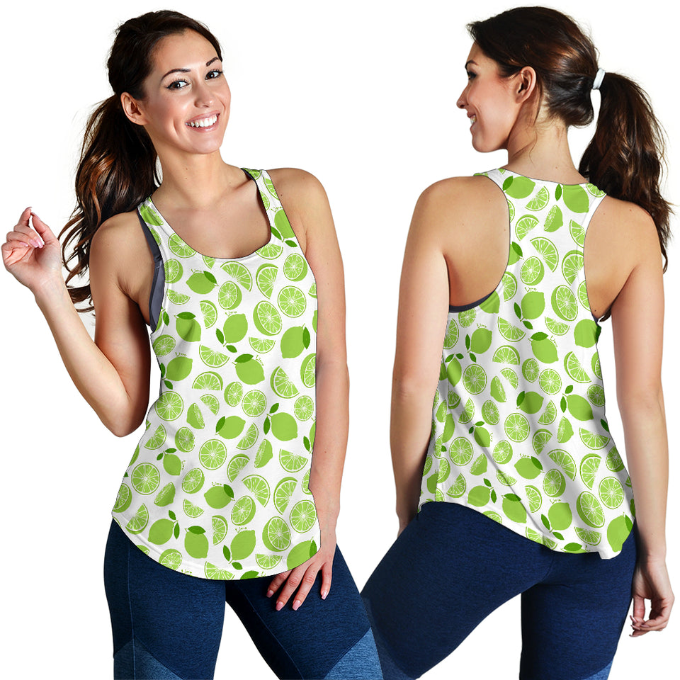 Lime design pattern Women Racerback Tank Top