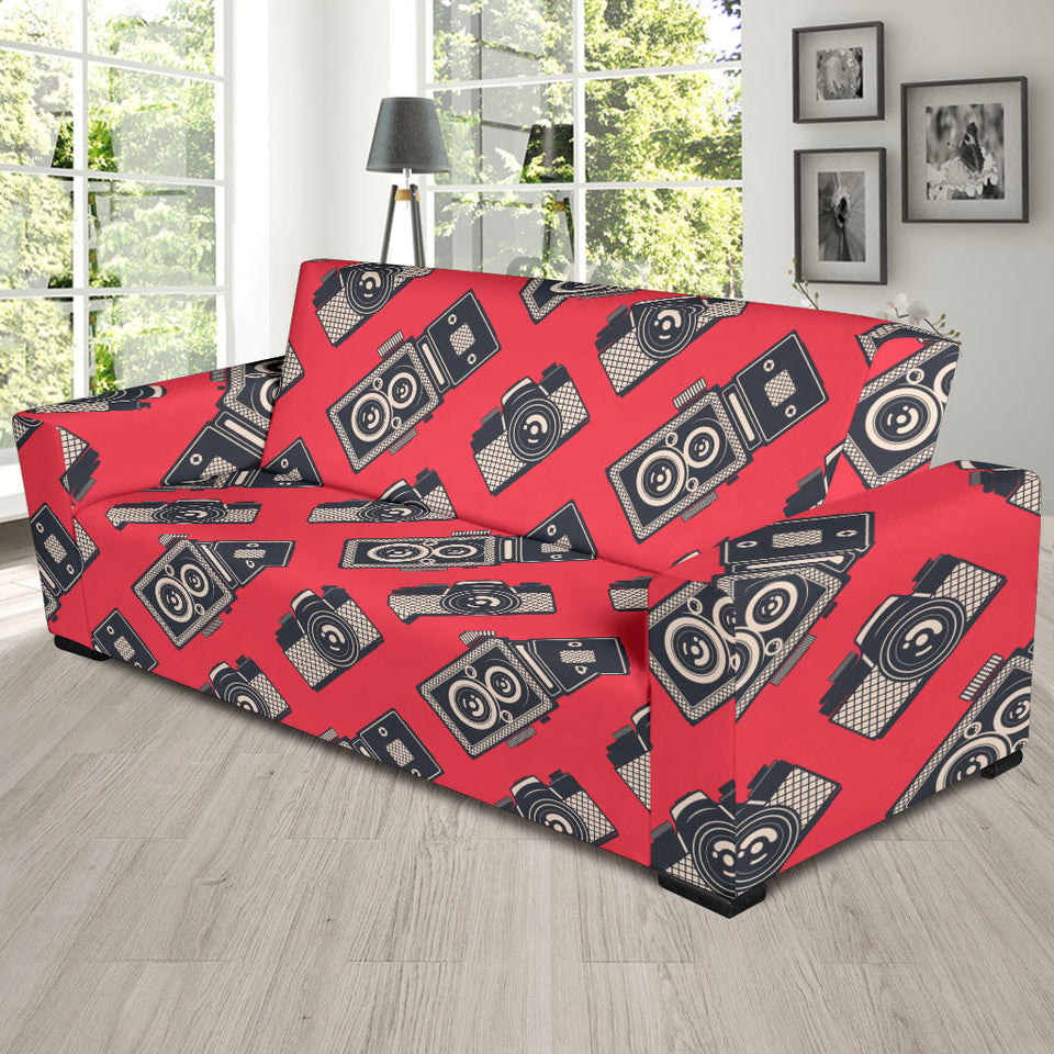 Camera Pattern Print Design 05 Sofa Slipcover