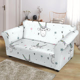 Cute Goat Design Pattern Loveseat Couch Slipcover