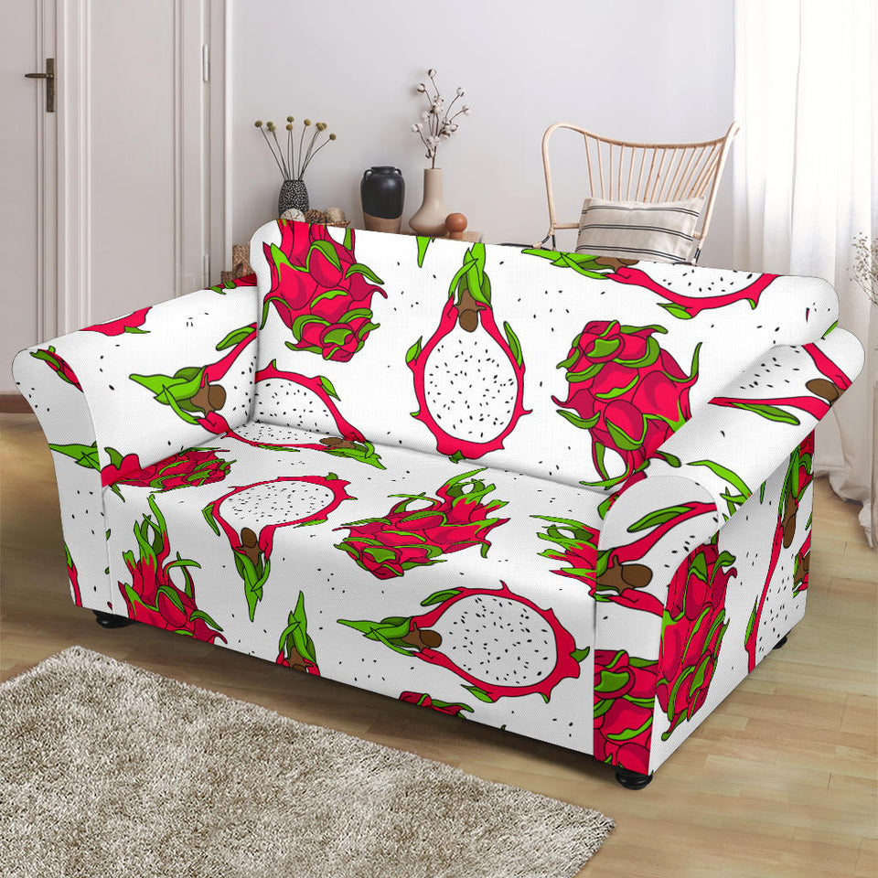 Dragon Fruits White Background Loveseat Couch Slipcover