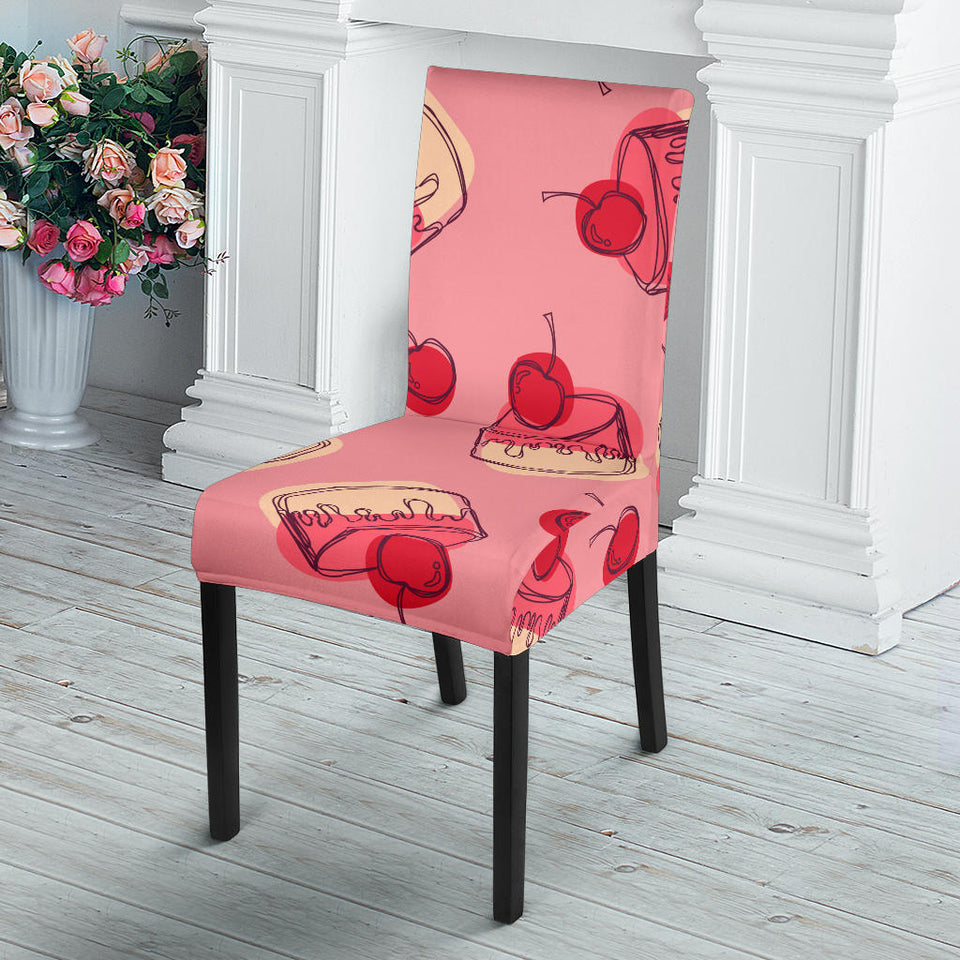 Cake Cherry Pattern Dining Chair Slipcover