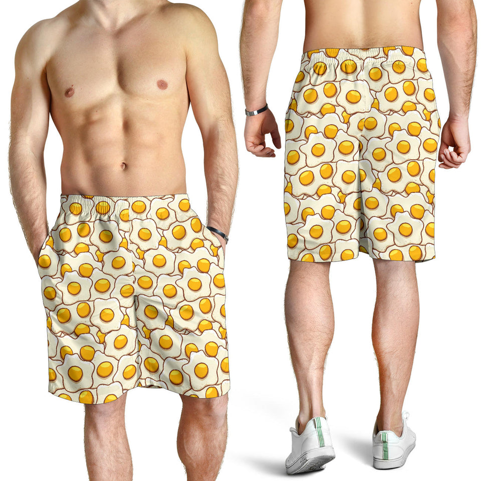 Fried Eggs Pattern Print Design 02 Men Shorts