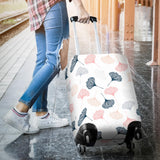 Black Gray Cream Coral Ginkgo Leaves Pattern Luggage Covers