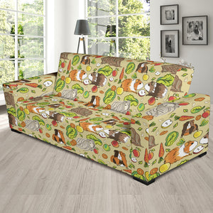 Guinea Pig Pattern Print Design 04 Sofa Slipcover