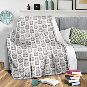 Hippopotamus Pattern Print Design 05 Premium Blanket