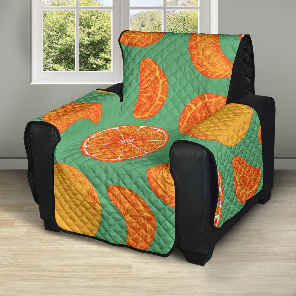orange fruit pattern green background Recliner Cover Protector
