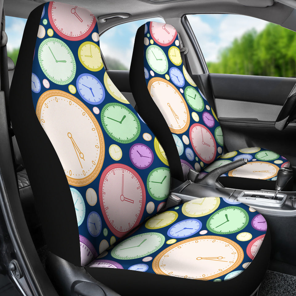 Colorful Clock Background Universal Fit Car Seat Covers