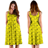 Duck Toy Pattern Print Design 02 Sleeveless Midi Dress