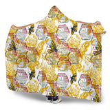 Cool Bee Honeycomb Leaves Pattern Hooded Blanket