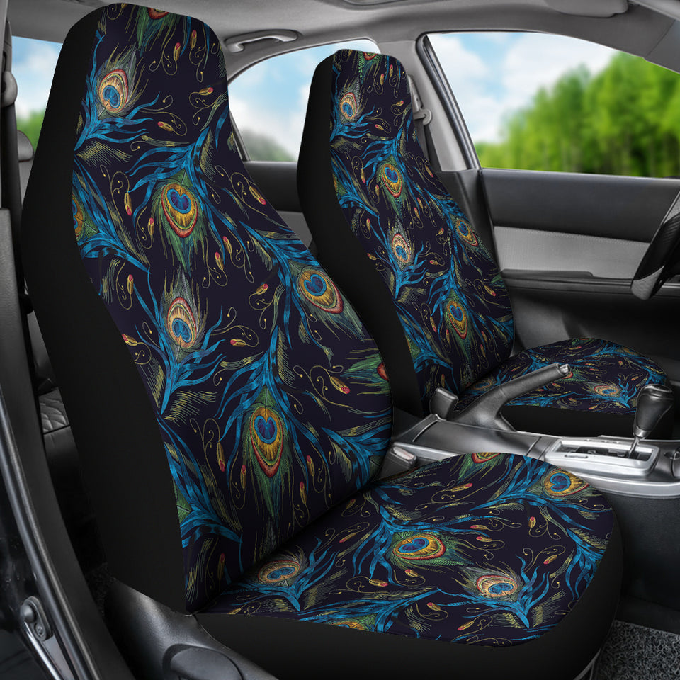Beautiful Peacock Feather Pattern  Universal Fit Car Seat Covers
