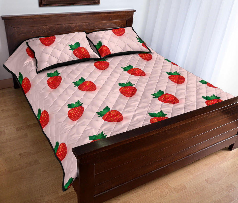 Strawberry beautiful pattern Quilt Bed Set