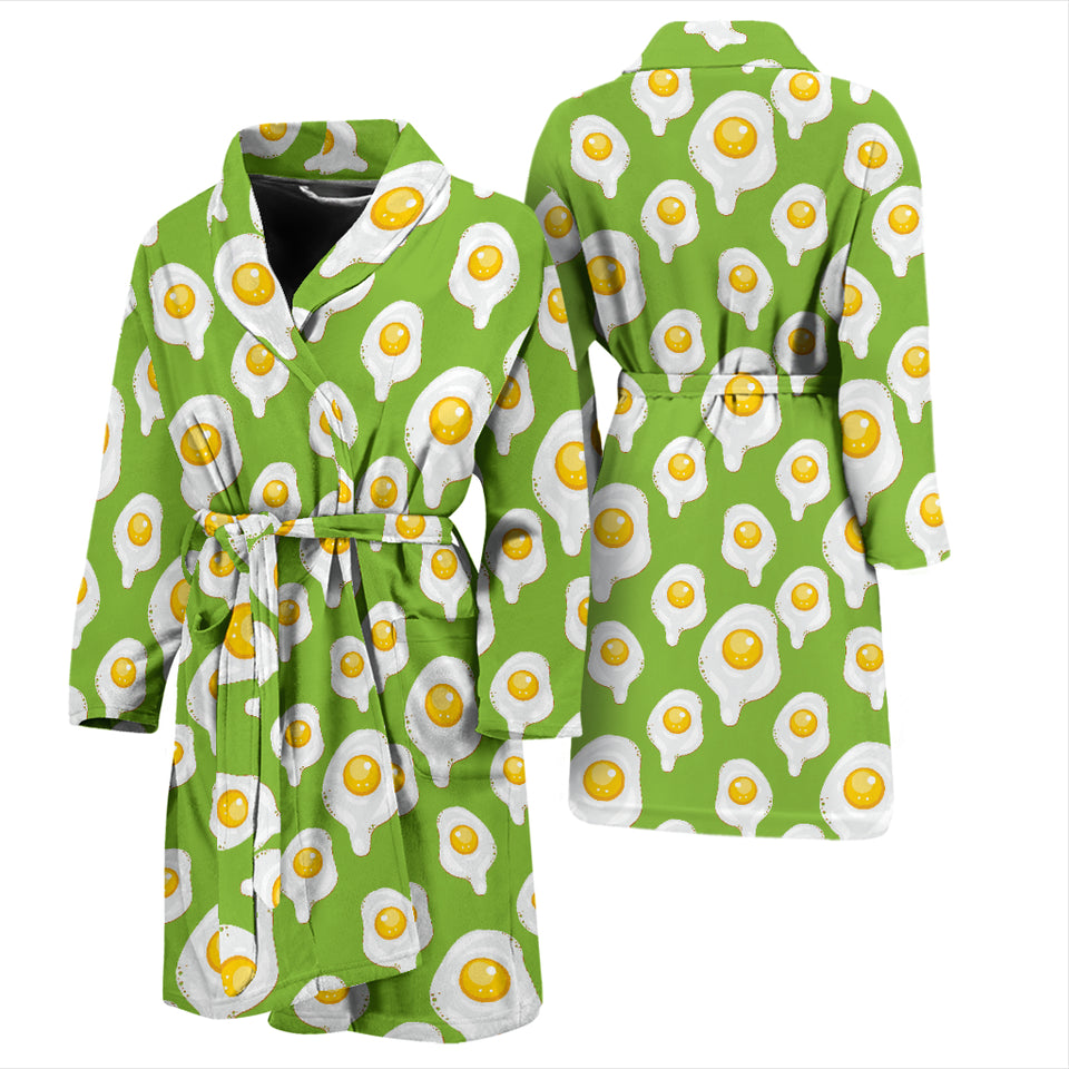 Fried Eggs Pattern Print Design 01 Men's Bathrobe