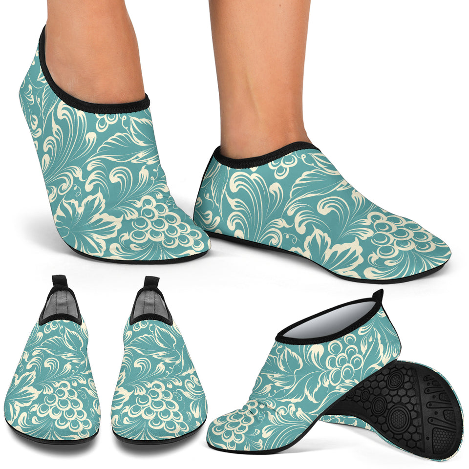 Classic Hand Drawn Grape Pattern Aqua Shoes