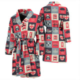 British Pattern Print Design 05 Men's Bathrobe