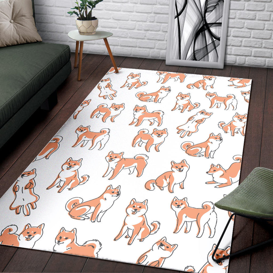 Shiba Inu Dog Pattern Area Rug
