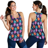 Pineapples pattern zigzag background Women Racerback Tank Top