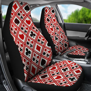Casino Cards Suits Pattern Print Design 03 Universal Fit Car Seat Covers