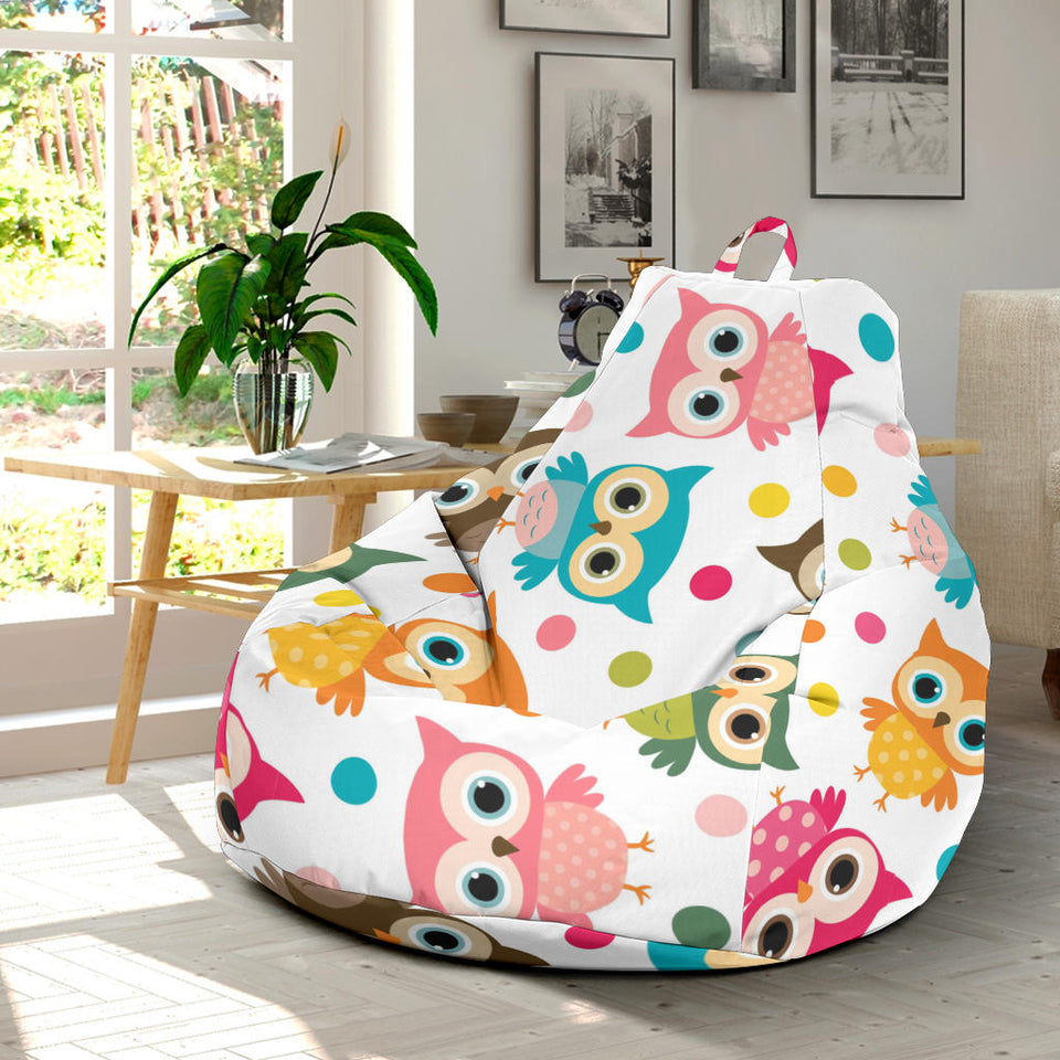 Color Cute Owl Pattern Bean Bag Cover