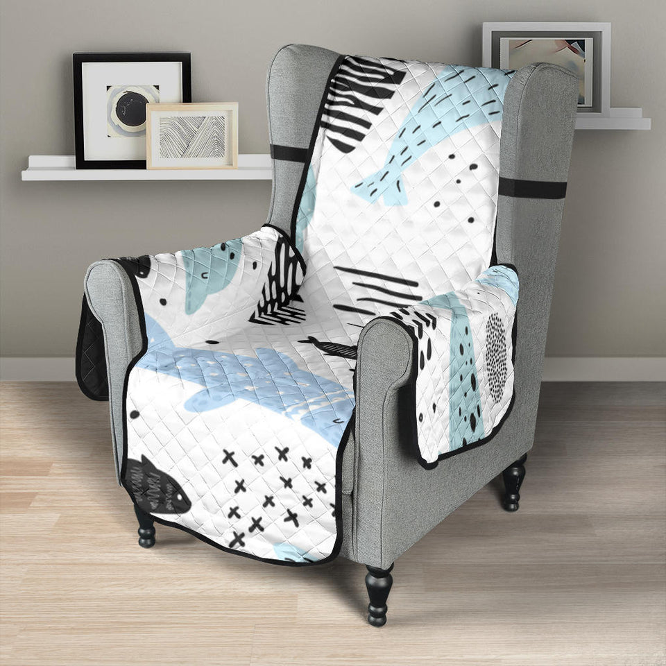 Cute dolphins Childish Style pattern Chair Cover Protector