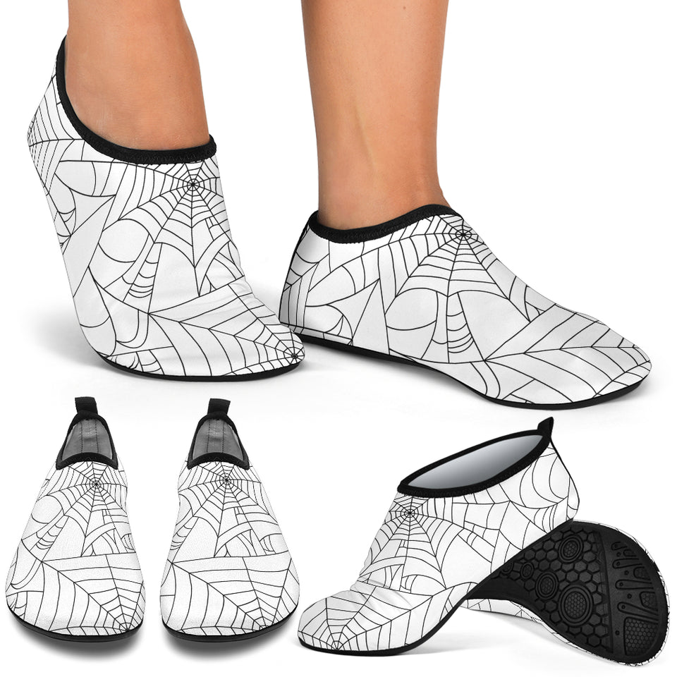 Spider Web Cobweb Pattern White Background Aqua Shoes