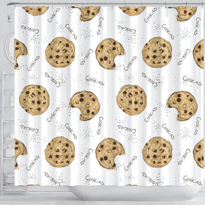 Sketch Style Cookie Pattern Shower Curtain Fulfilled In US