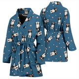 Cute Boston Terrier Dog Spattern Women'S Bathrobe