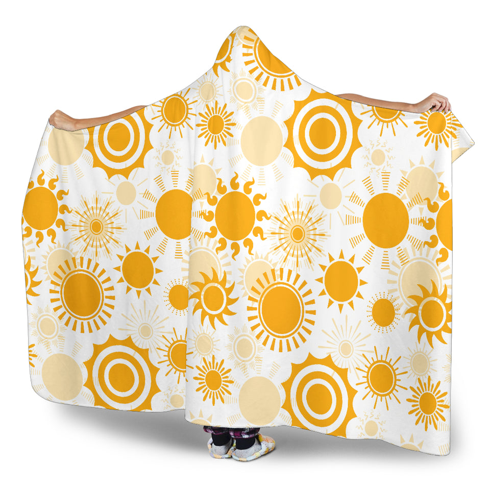 Sun Design Pattern Hooded Blanket