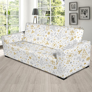 Christmas Tree Christmas Element Silver Gold Pattern Sofa Slipcover