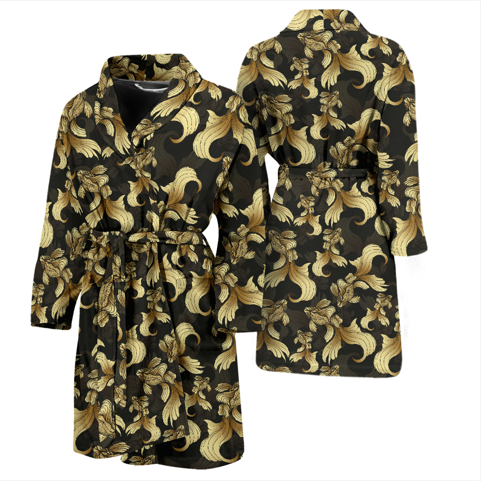 Goldfish Pattern Print Design 01 Men's Bathrobe