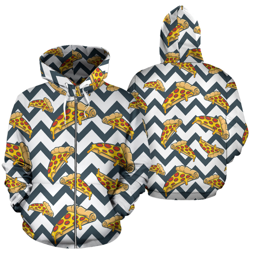 Pizza Design Pattern Zip Up Hoodie