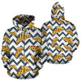 Pizza Design Pattern Zip Up Hoodie