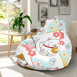 Maneki Neko Lucky Cat Fan Sakura Bean Bag Cover