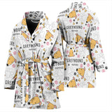 Greyhound Pattern Print Design 03 Women's Bathrobe