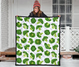 Cute Broccoli Pattern Premium Quilt