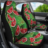 Watermelons Tropical Palm Leaves Pattern Background  Universal Fit Car Seat Covers