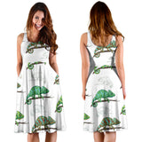 Chameleon Lizard Pattern Sleeveless Midi Dress