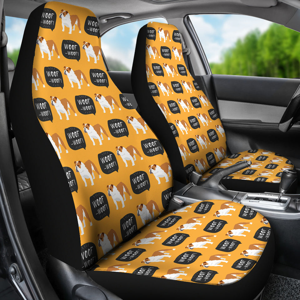 English Bulldog Pattern Print Design 04 Universal Fit Car Seat Covers