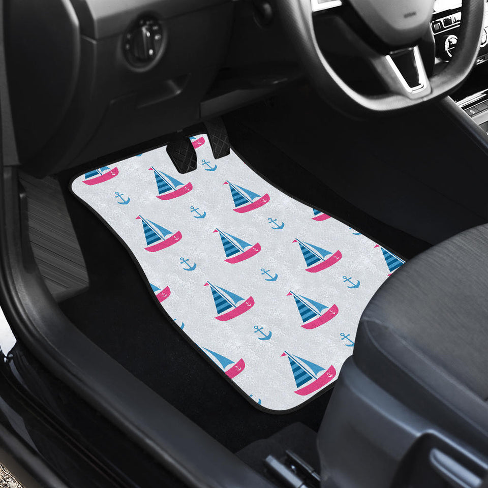 Sailboat Anchor Pattern Front And Back Car Mats