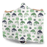 Chameleon Lizard Succulent Plant Pattern Hooded Blanket