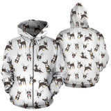 Chihuahua Dog Pattern Zip Up Hoodie