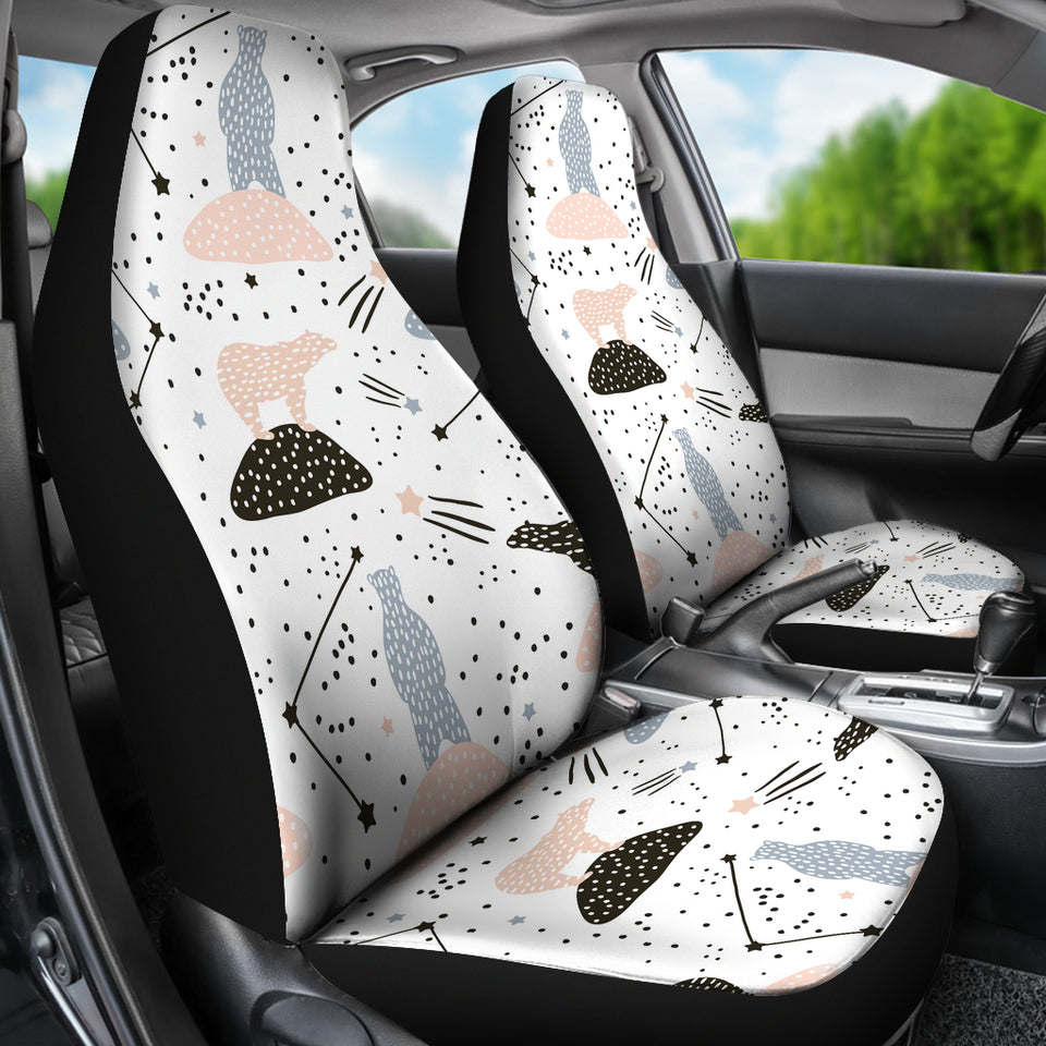 Polar Bears Star Poka Dot Pattern  Universal Fit Car Seat Covers
