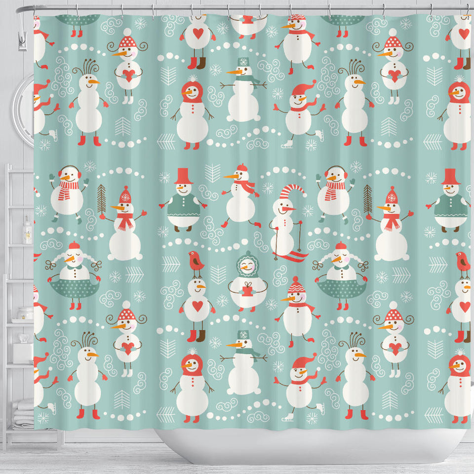 Cute Snowman Pattern Shower Curtain Fulfilled In US