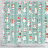 Cute Snowman Pattern Shower Curtain Fulfilled In US